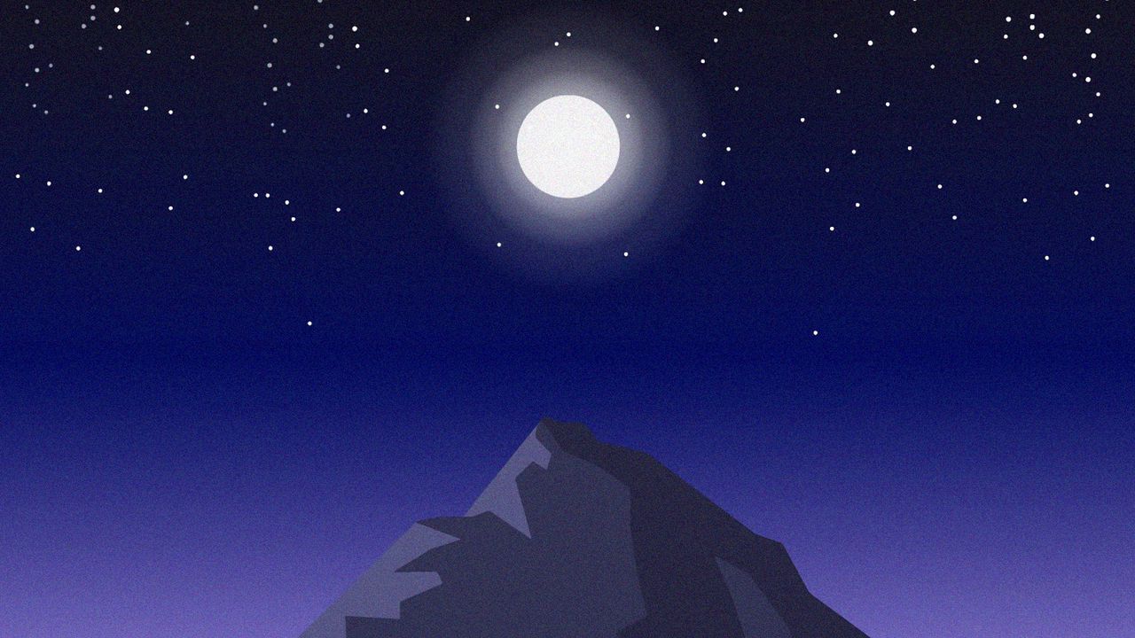Wallpaper mountain, night, landscape, art, vector