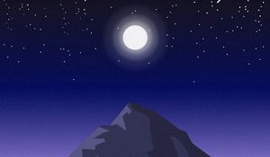 Preview wallpaper mountain, night, landscape, art, vector