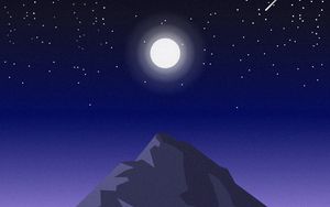 Preview wallpaper mountain, night, landscape, art, vector