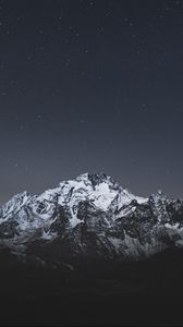 Preview wallpaper mountain, night, starry sky, dark