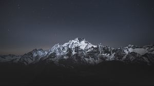 Preview wallpaper mountain, night, starry sky, dark