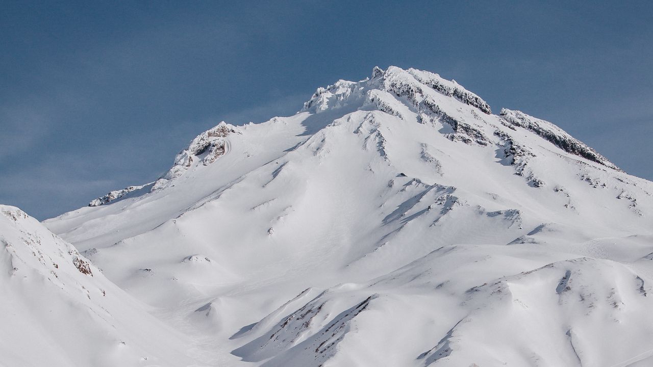 Wallpaper mountain, peack, snowy, slope, white, volcanic