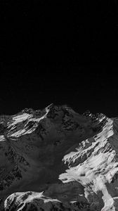 Preview wallpaper mountain, peak, bw, dark, night