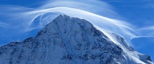 Preview wallpaper mountain, peak, cloud, snow, snowy
