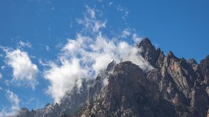 Preview wallpaper mountain, peak, cloud, height, view