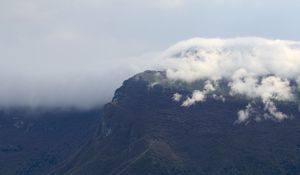 Preview wallpaper mountain, peak, clouds, relief, nature