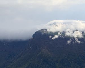 Preview wallpaper mountain, peak, clouds, relief, nature