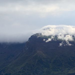 Preview wallpaper mountain, peak, clouds, relief, nature