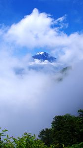 Preview wallpaper mountain, peak, clouds, height, landscape