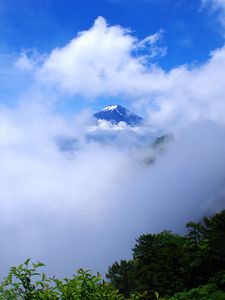 Preview wallpaper mountain, peak, clouds, height, landscape