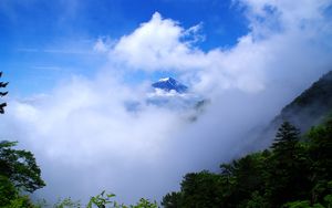 Preview wallpaper mountain, peak, clouds, height, landscape