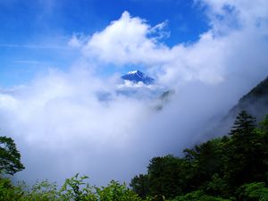 Preview wallpaper mountain, peak, clouds, height, landscape