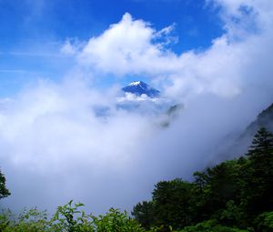 Preview wallpaper mountain, peak, clouds, height, landscape