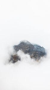 Preview wallpaper mountain, peak, clouds, fog, height