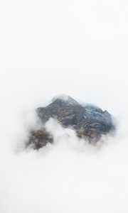 Preview wallpaper mountain, peak, clouds, fog, height