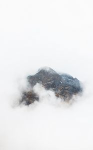 Preview wallpaper mountain, peak, clouds, fog, height