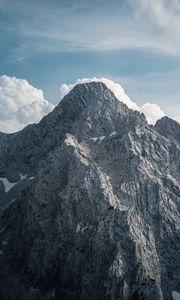 Preview wallpaper mountain, peak, clouds, gray