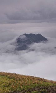 Preview wallpaper mountain, peak, clouds, view