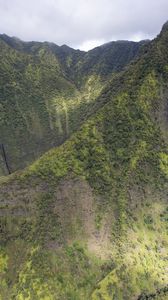 Preview wallpaper mountain, peak, clouds, slope, greenery