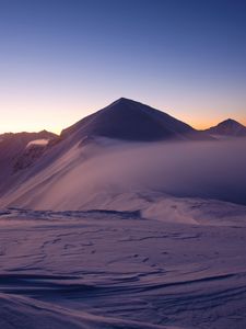 Preview wallpaper mountain, peak, desert, sand, sunset