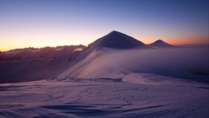 Preview wallpaper mountain, peak, desert, sand, sunset