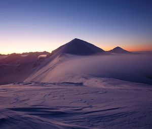 Preview wallpaper mountain, peak, desert, sand, sunset