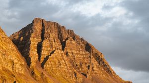 Preview wallpaper mountain, peak, evening, light, nature