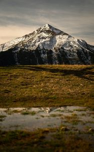 Preview wallpaper mountain, peak, field, nature, landscape