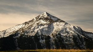 Preview wallpaper mountain, peak, field, nature, landscape