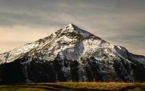 Preview wallpaper mountain, peak, field, nature, landscape