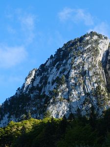 Preview wallpaper mountain, peak, foothills, trees, landscape, nature