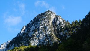 Preview wallpaper mountain, peak, foothills, trees, landscape, nature