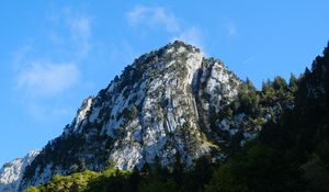 Preview wallpaper mountain, peak, foothills, trees, landscape, nature