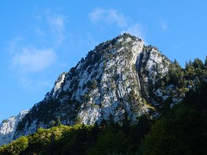 Preview wallpaper mountain, peak, foothills, trees, landscape, nature
