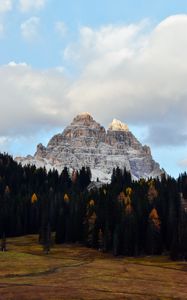 Preview wallpaper mountain, peak, forest, trees, landscape