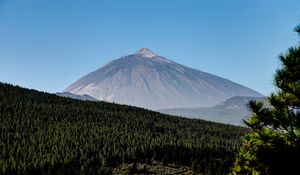 Preview wallpaper mountain, peak, forest, slope, trees