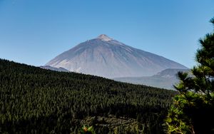 Preview wallpaper mountain, peak, forest, slope, trees