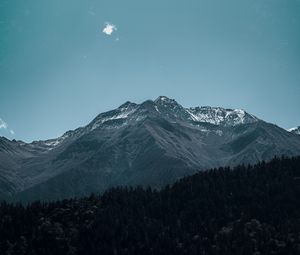 Preview wallpaper mountain, peak, forest, foothills, landscape