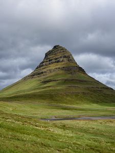 Preview wallpaper mountain, peak, hill, landscape, nature, iceland