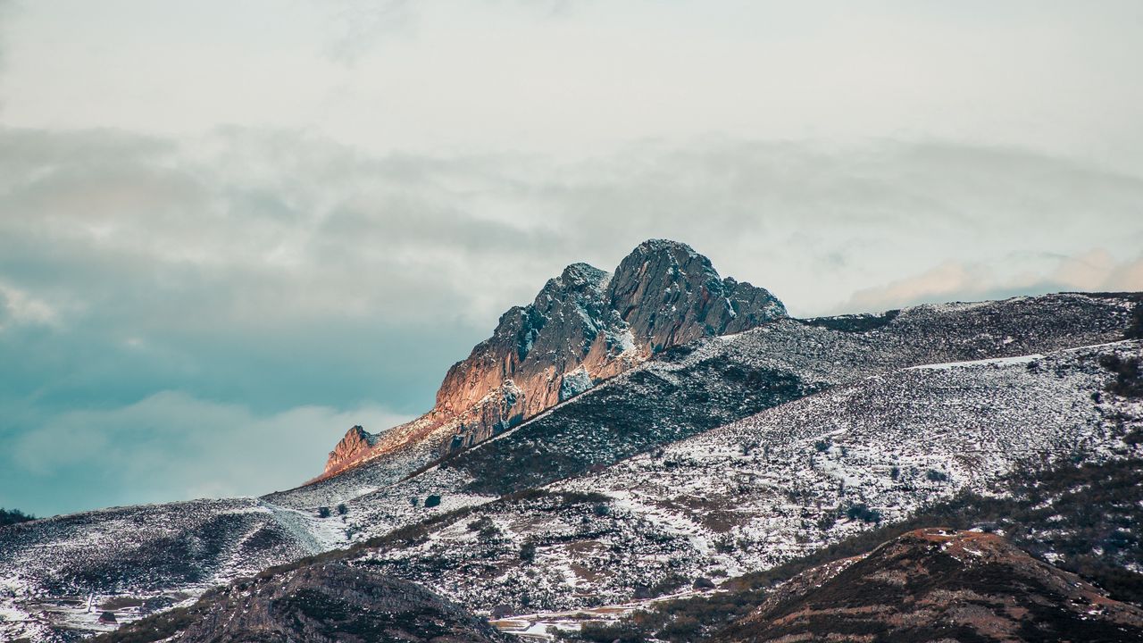 Wallpaper mountain, peak, hills, snow, landscape