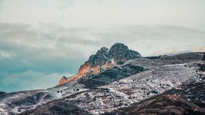 Preview wallpaper mountain, peak, hills, snow, landscape