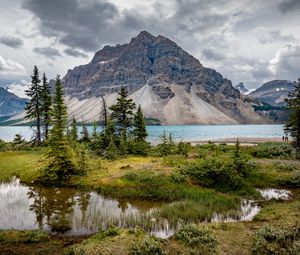 Preview wallpaper mountain, peak, lake