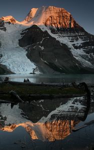 Preview wallpaper mountain, peak, landscape, lake, reflection