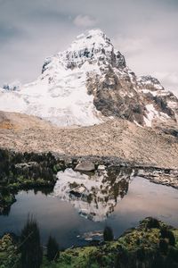 Preview wallpaper mountain, peak, landscape, lake, reflection