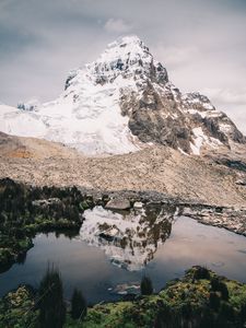 Preview wallpaper mountain, peak, landscape, lake, reflection