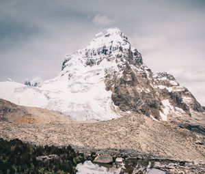 Preview wallpaper mountain, peak, landscape, lake, reflection