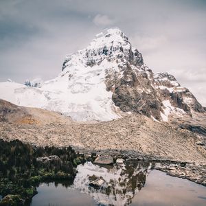 Preview wallpaper mountain, peak, landscape, lake, reflection