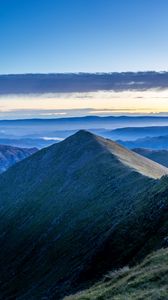 Preview wallpaper mountain, peak, mountain range, clouds, view