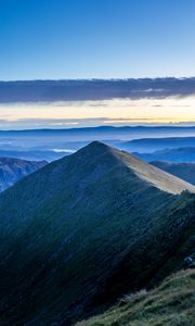 Preview wallpaper mountain, peak, mountain range, clouds, view