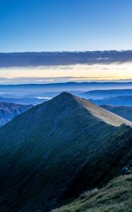 Preview wallpaper mountain, peak, mountain range, clouds, view